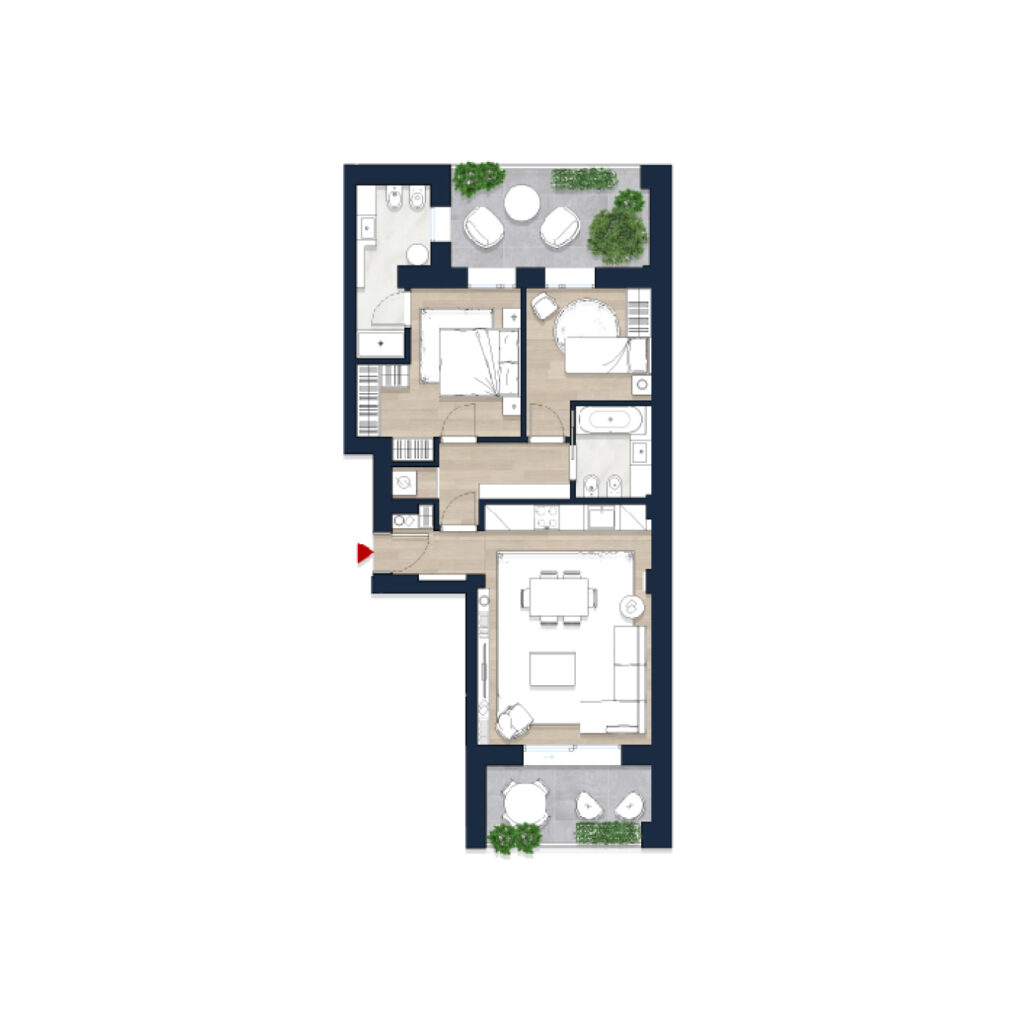 Trilocale mq.107, 914.000 €